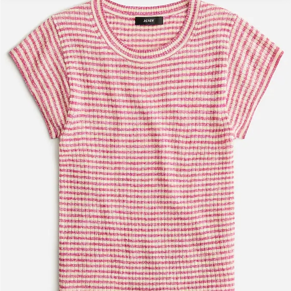 J crew cap sleeve sweater tee sz M New